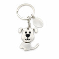 Promotech Hochwertiger Metall-Chrom Schlüsselanhänger - Lächelnder Welpen-Design Happy Dog - für Hundefreunde und Tierliebhaber