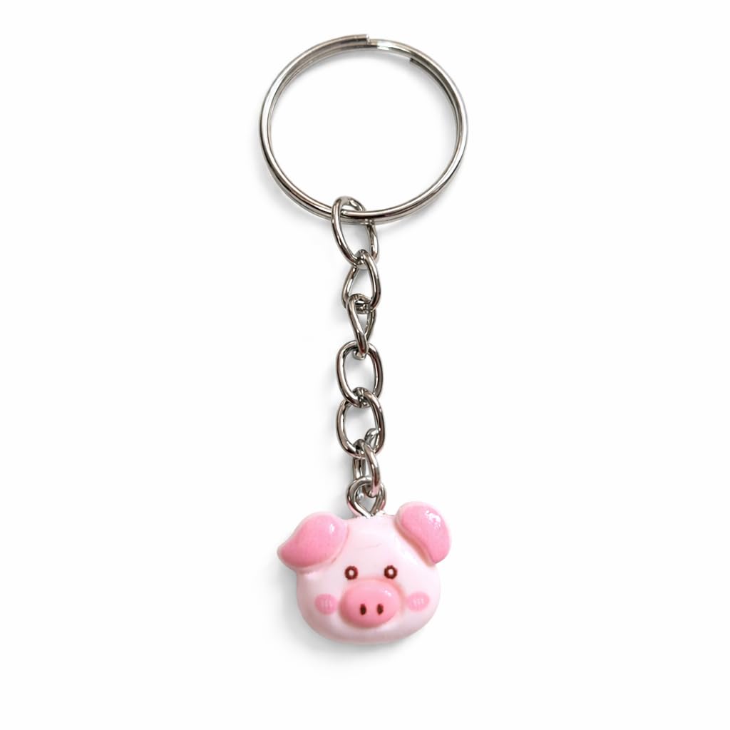 niedliches Mini-Schweinchen Edelstahl Schlüsselanhänger