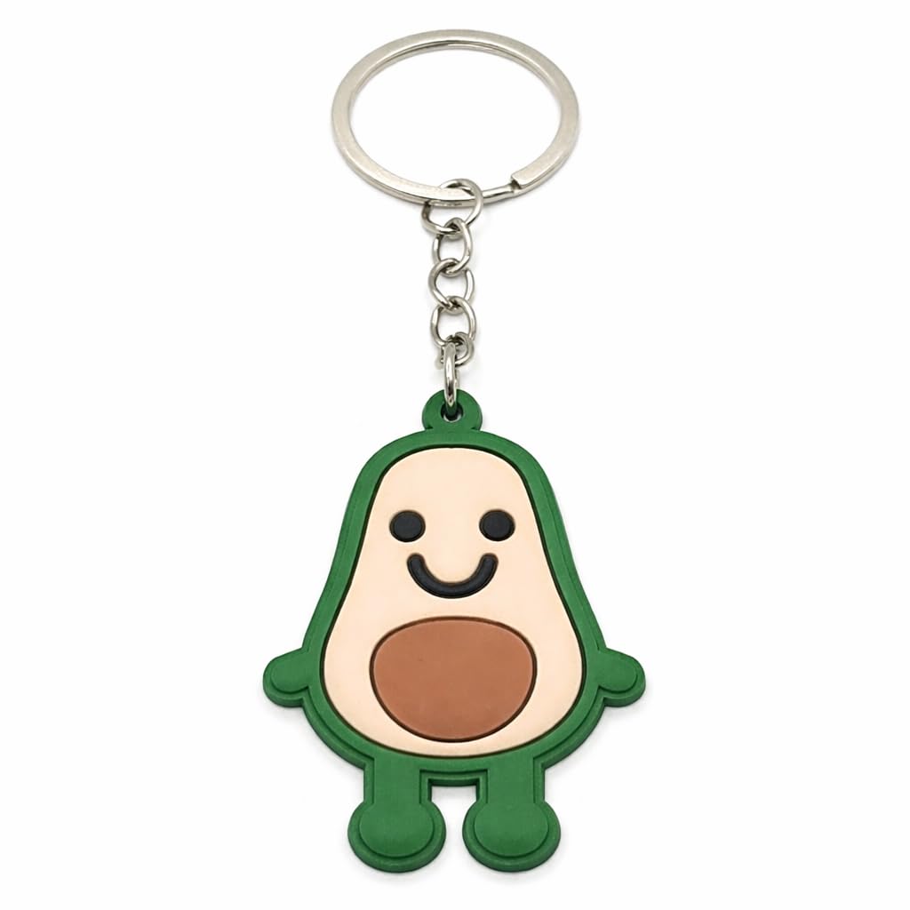 Lächelnde Avocado Gummi Schlüsselanhänger