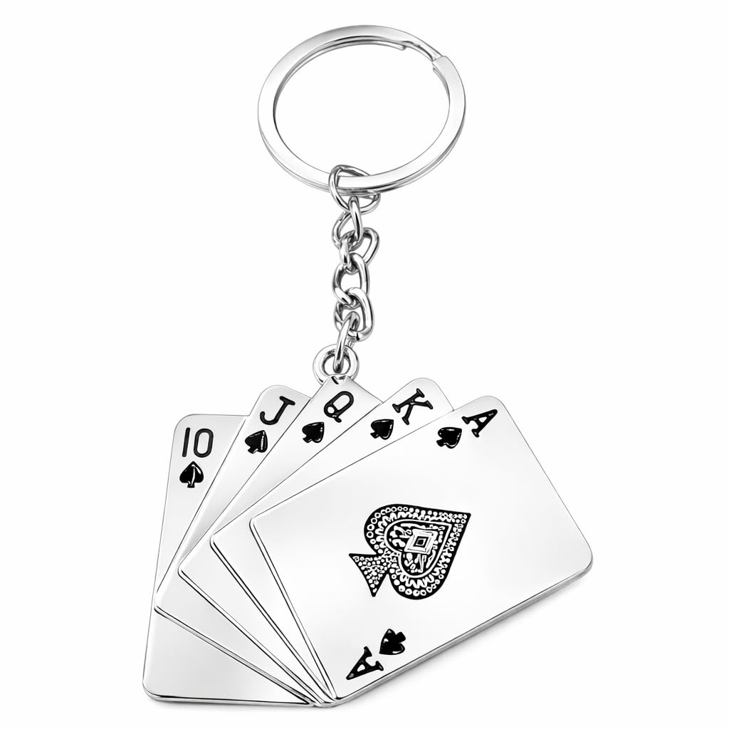 Pokerkarten-Design robustem Metall Schlüsselanhänger