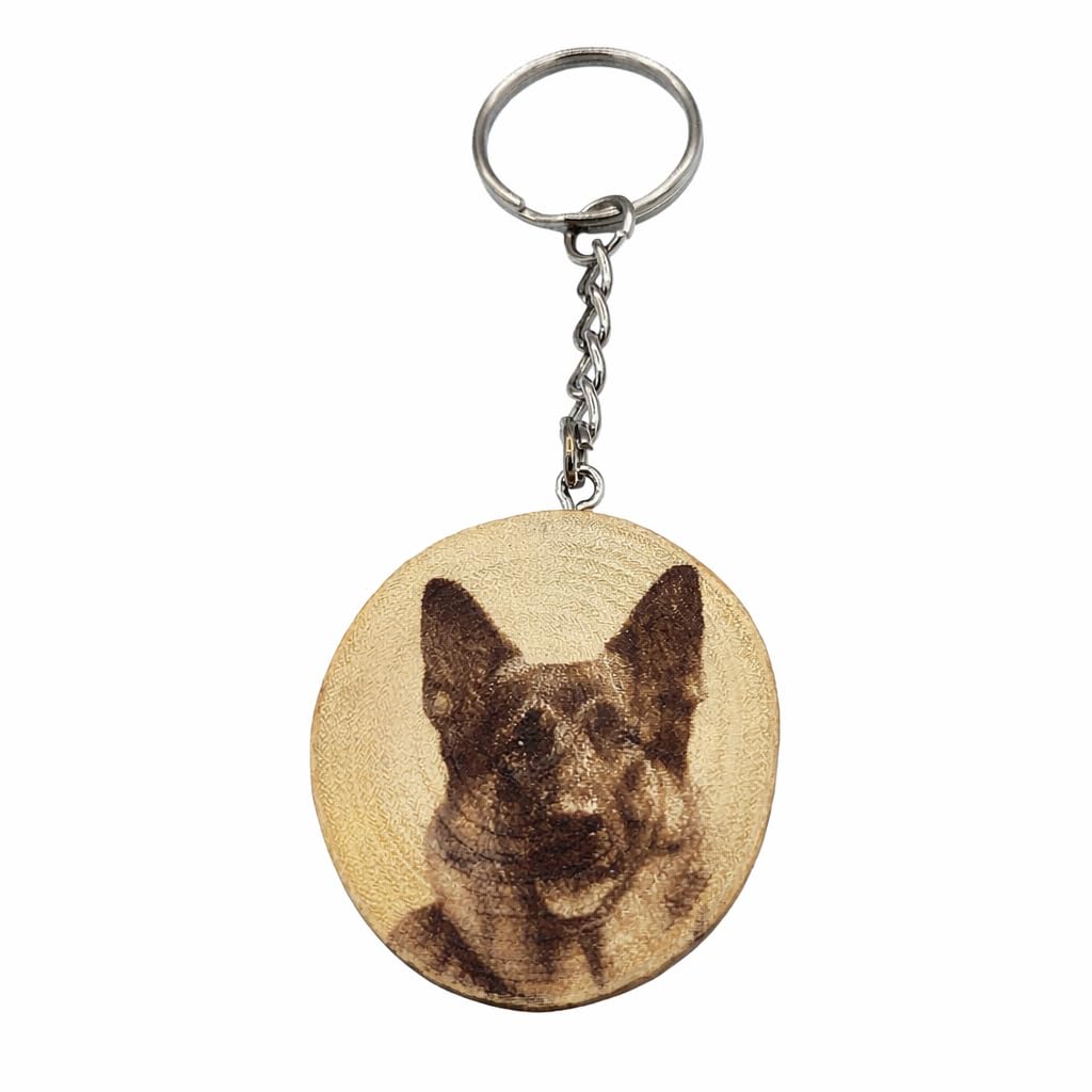 Schäferhund Lasergravierter Holz Schlüsselanhänger