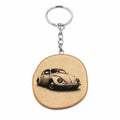 Legendäres Beetle Auto Lasergravierter Holz Schlüsselanhänger