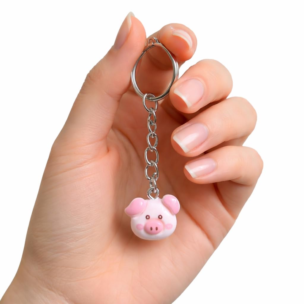niedliches Mini-Schweinchen Edelstahl Schlüsselanhänger