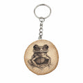 Grüner Baumfrosch Lasergravierter Holz Schlüsselanhänger