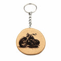 Promotech Harley Motorrad Schlüsselanhänger – Handgefertigter Holz-Anhänger mit Lasergravur – Robustes Accessoire für Motorradfans