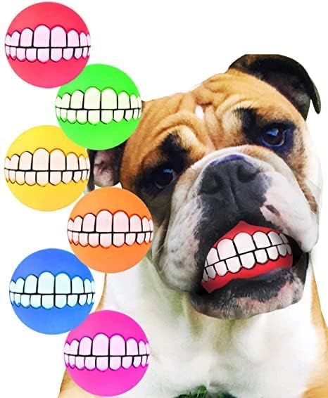 Hundeball mit lustigem Gebiss-Motiv