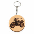 Ikonisches Motorrad Thunderbird Lasergravierter Holz Schlüsselanhänger