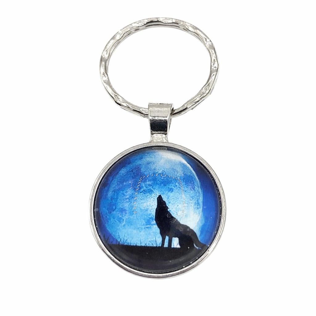 Heulender Wolf Harz Schlüsselanhänger
