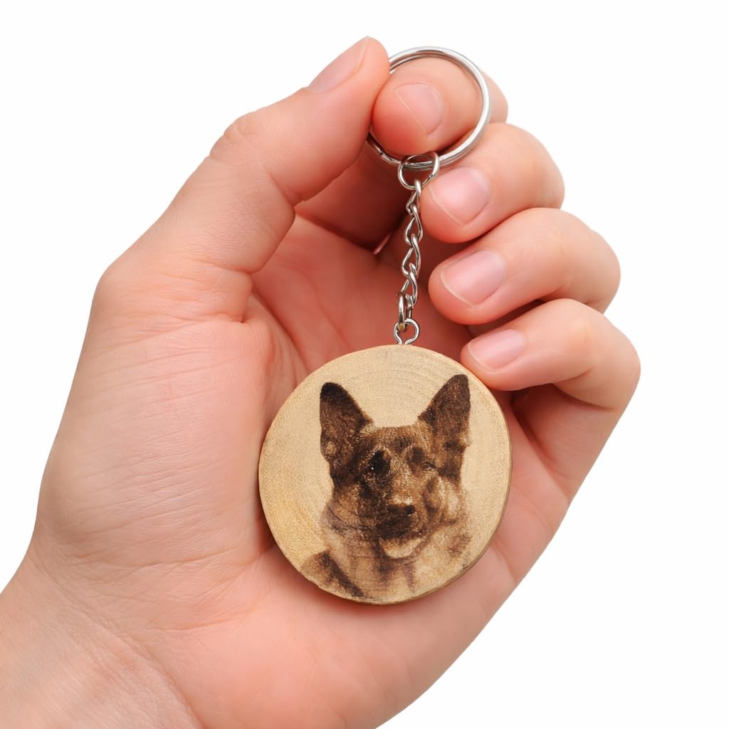 Schäferhund Lasergravierter Holz Schlüsselanhänger