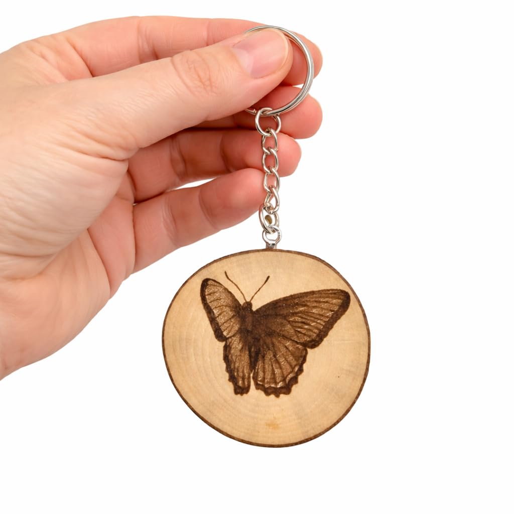 Schmetterling Holz Schlüsselanhänger