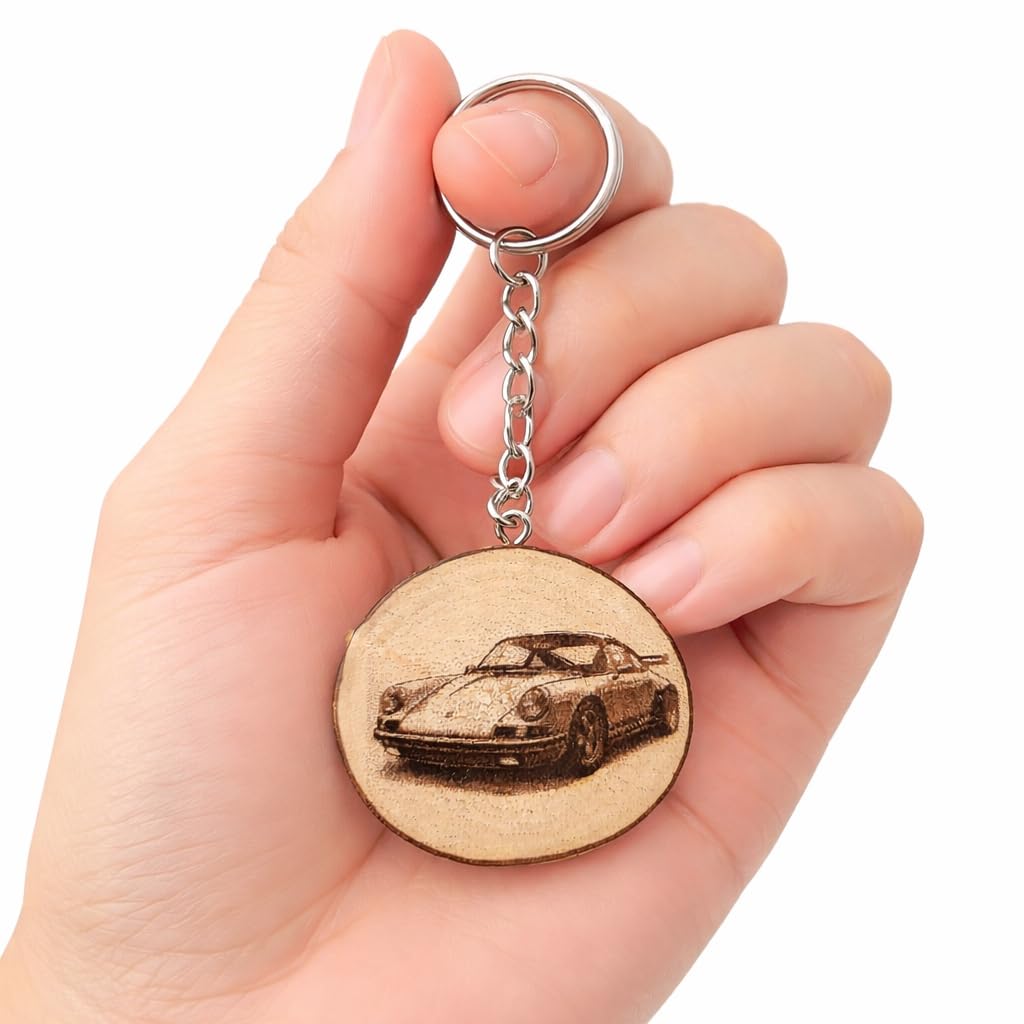 911 Badboys Auto Portachiavi in Legno Inciso al Laser