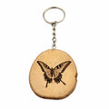 Promotech Ritterfalter Schmetterling Handgefertigter Lasergravierter Einzelstück Schlüsselanhänger aus Holz – Naturholz, Insektenmotiv, Geschenkidee für Naturliebhaber und Schmetterlingsfreunde
