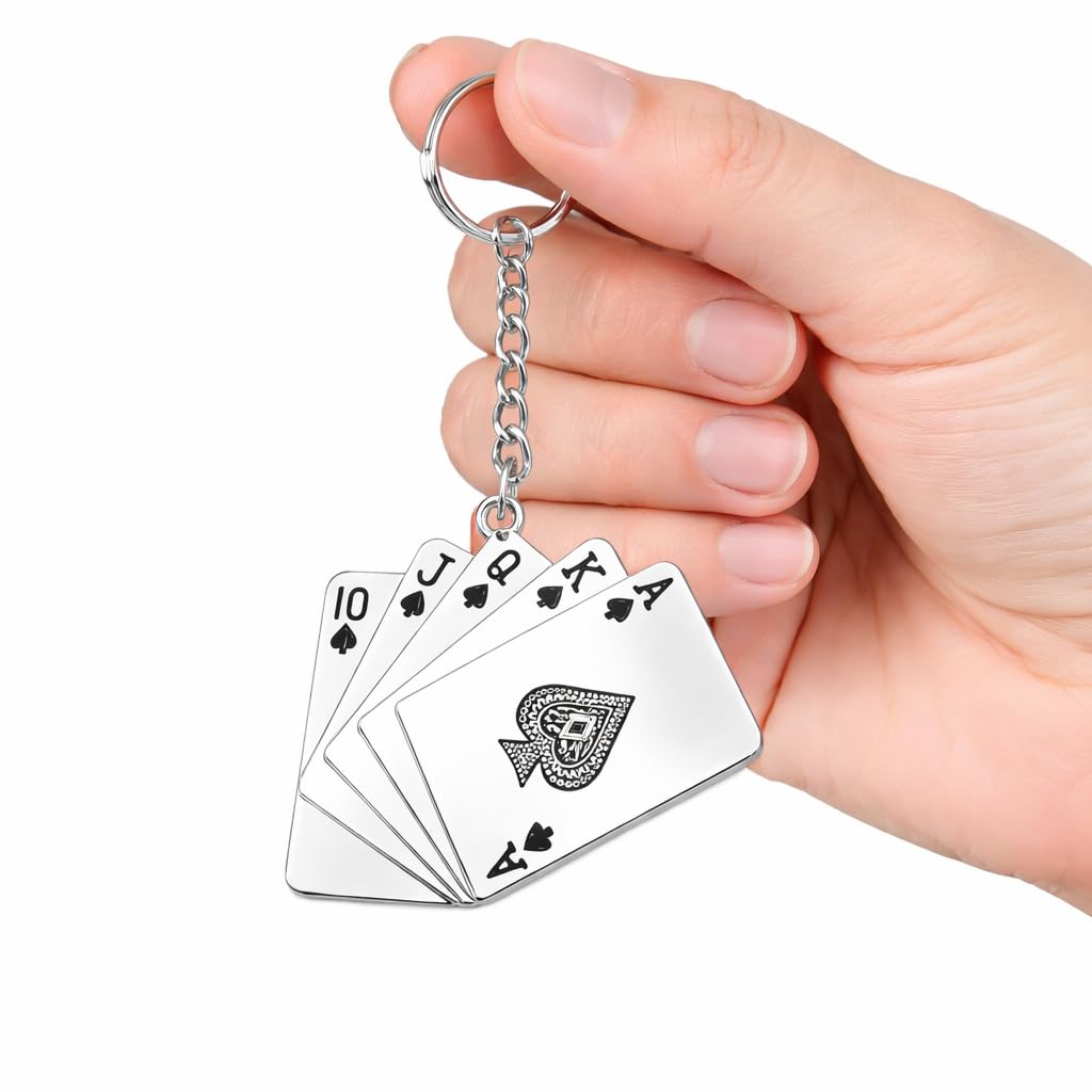 Pokerkarten-Design robustem Metall Schlüsselanhänger