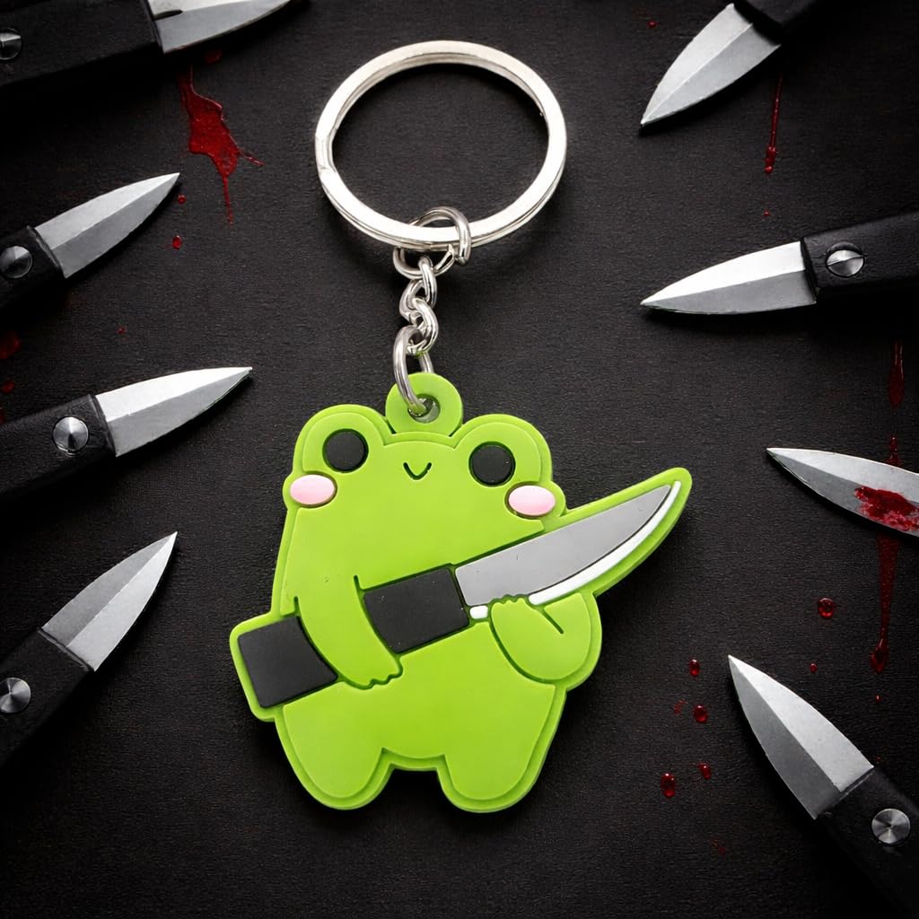 Boss Frosch Lustiger PVC Schlüsselanhänger