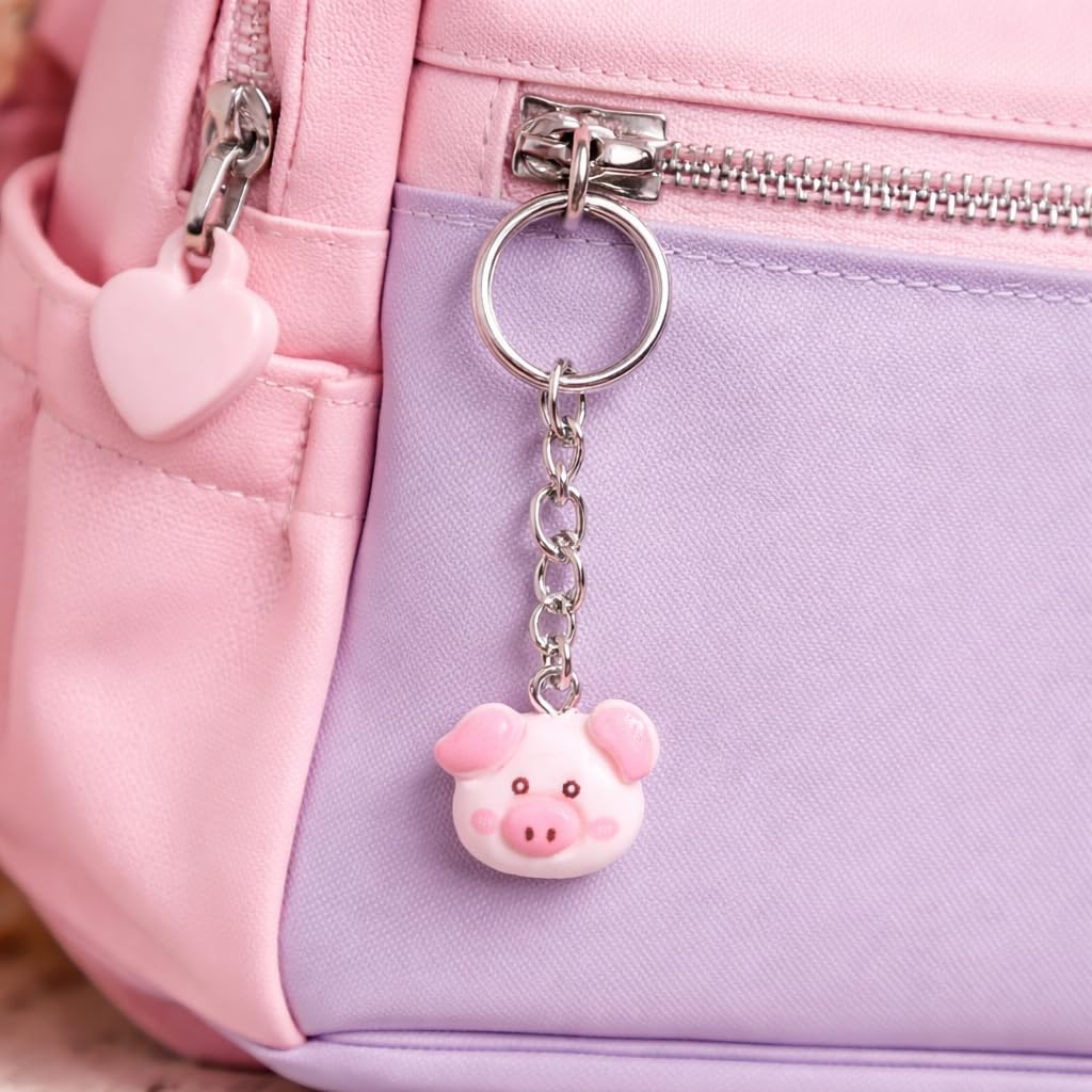niedliches Mini-Schweinchen Edelstahl Schlüsselanhänger