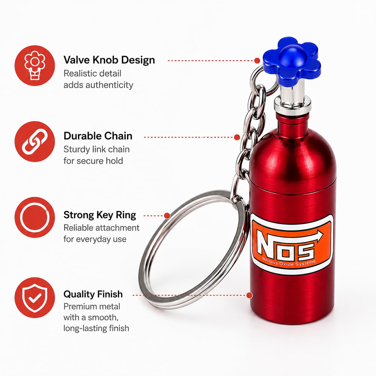 NOX Nitrous Oxid Tank Metall Schlüsselanhänger