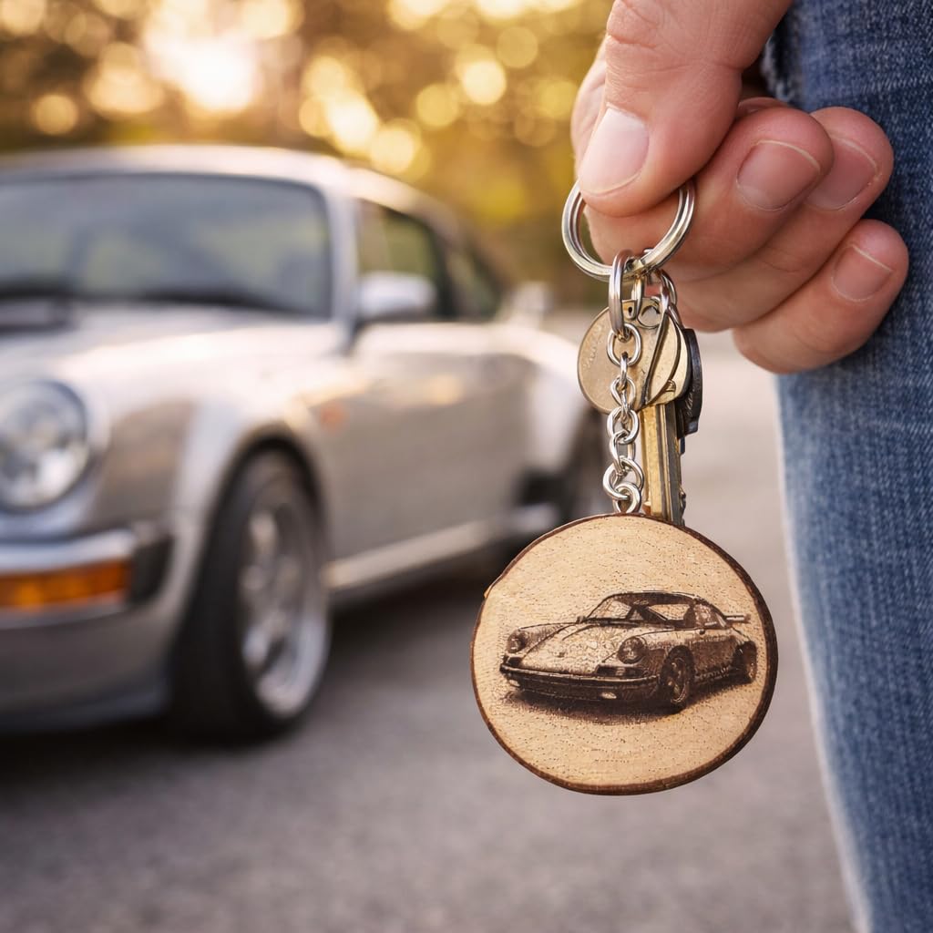911 Badboys Auto Portachiavi in Legno Inciso al Laser