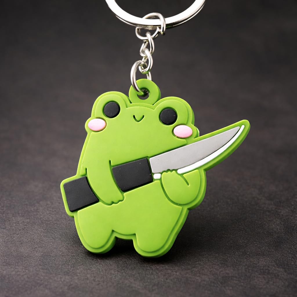 Boss Frosch Lustiger PVC Schlüsselanhänger