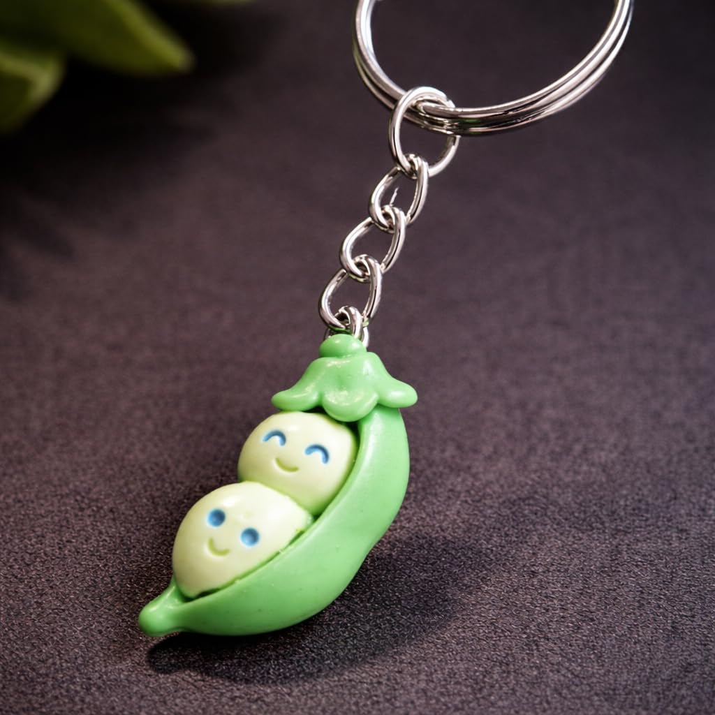 Mini lustige Erbsenschote Edelstahl Schlüsselanhänger