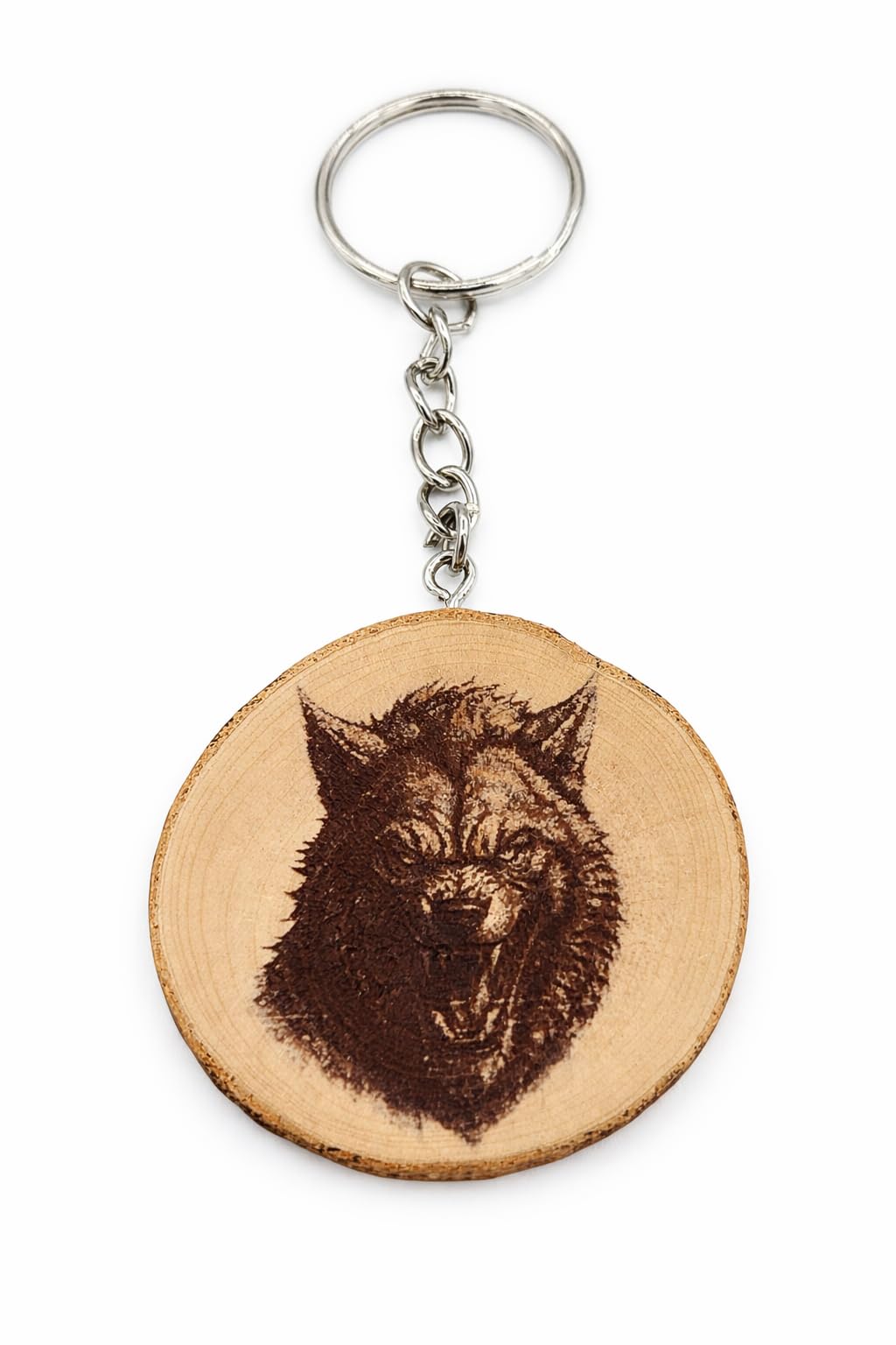 Werwolf Lasergravierter Holz Schlüsselanhänger