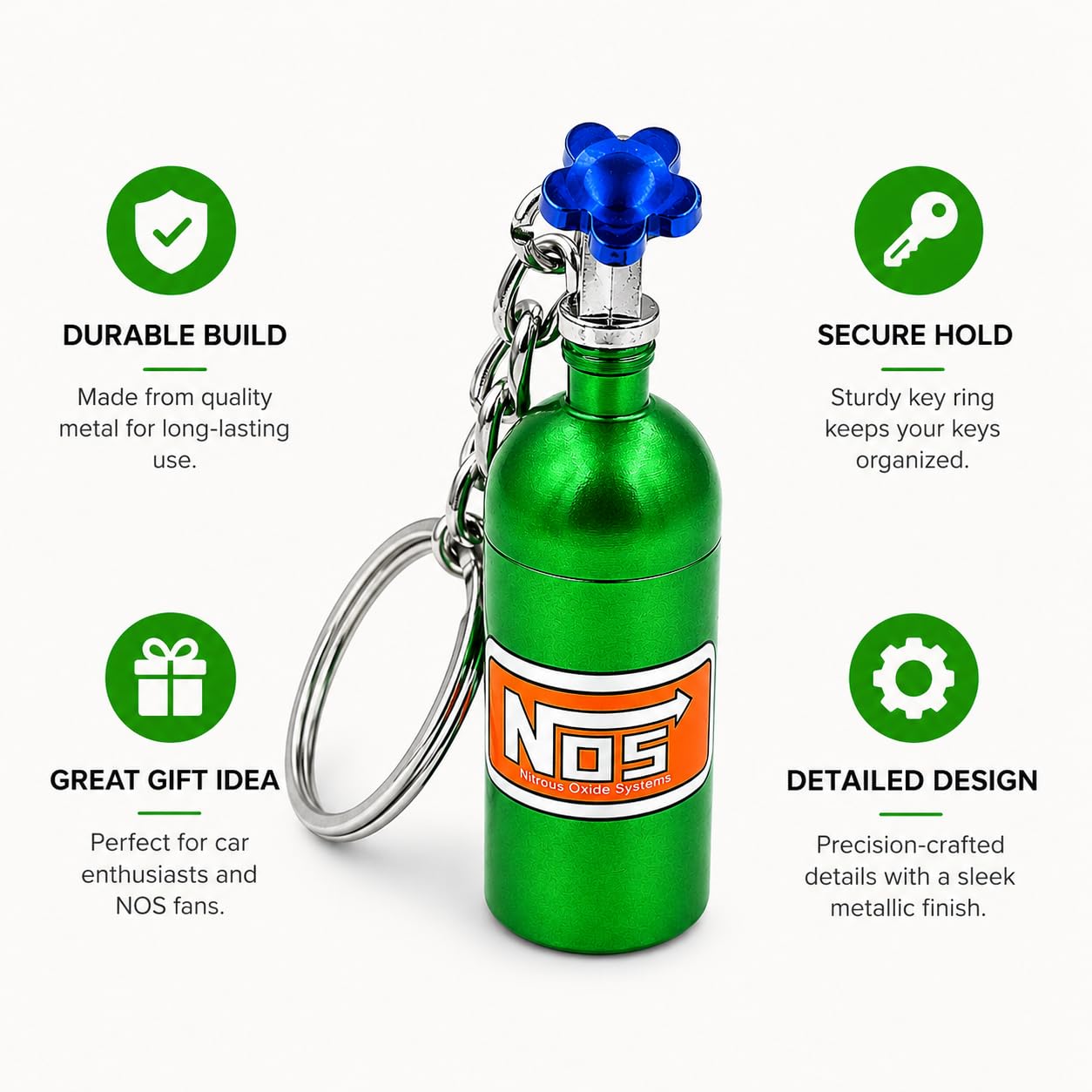 NOX Nitrous Oxid Tank Metall Schlüsselanhänger