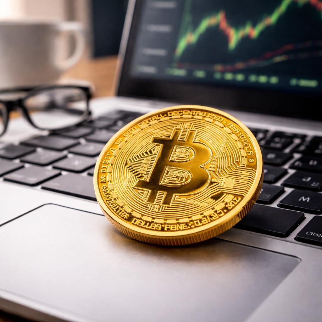 24K Vergoldete Bitcoin Münze