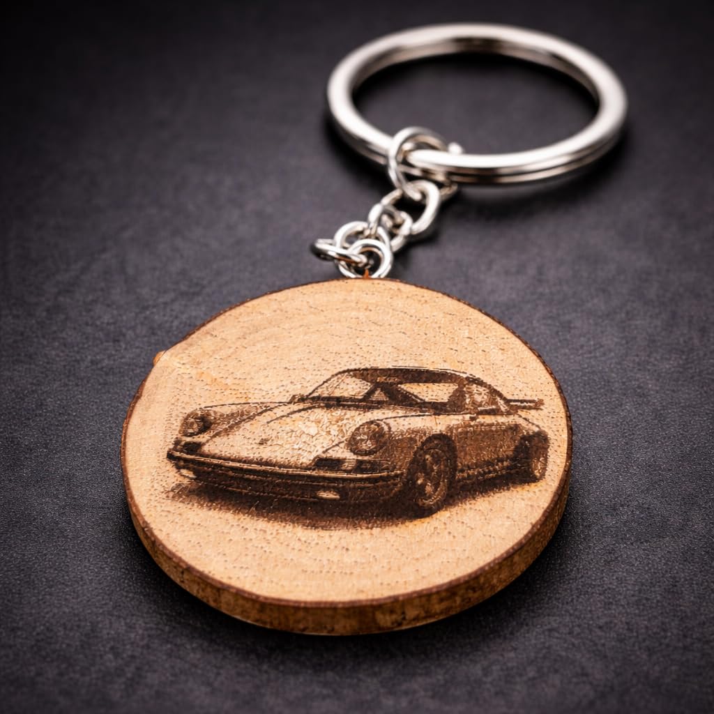 911 Badboys Auto Lasergravierter Holz Schlüsselanhänger