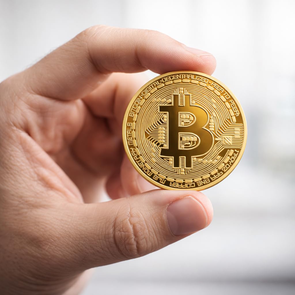 24K Vergoldete Bitcoin Münze