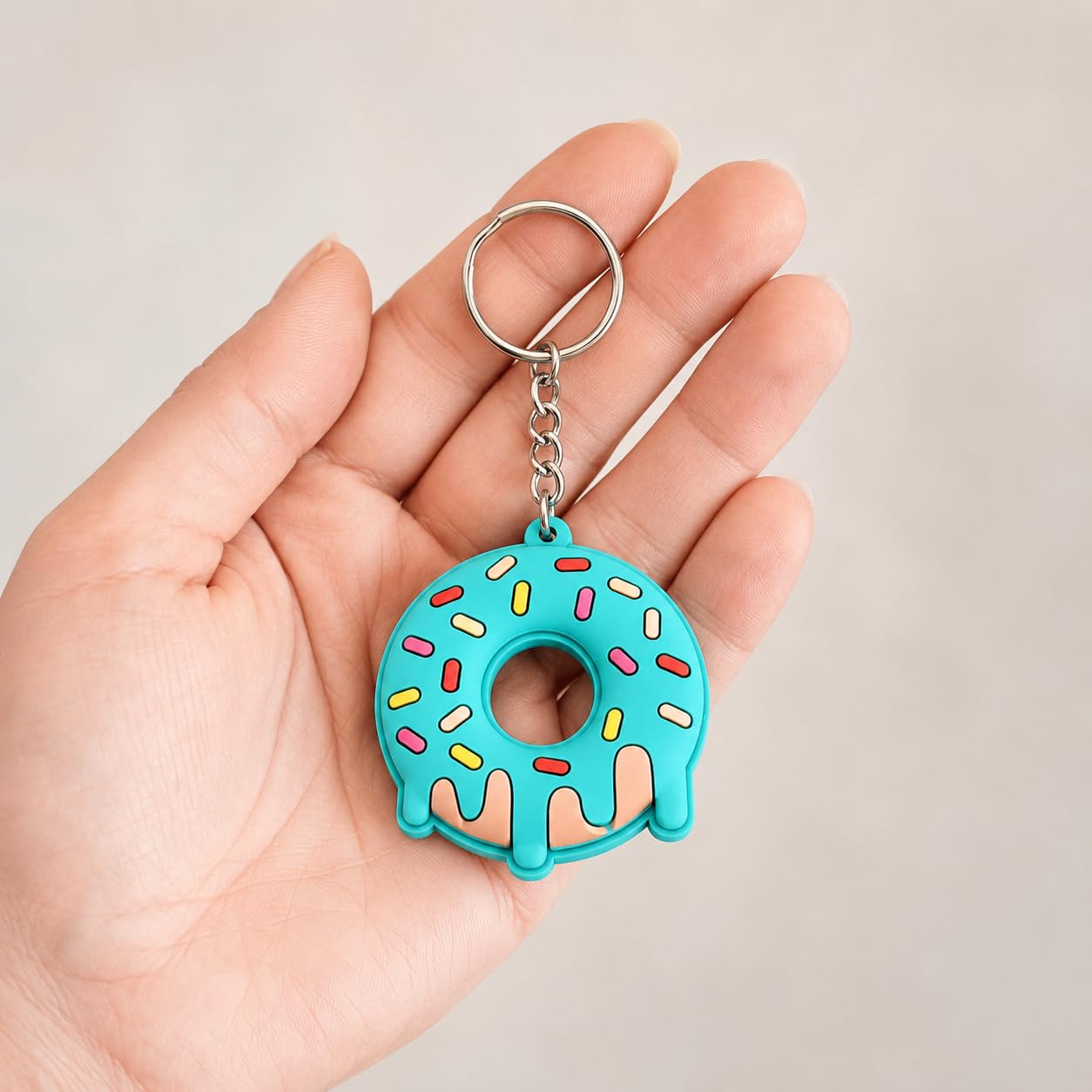 Witziger Doughnut Das perfekte Geschenk für Naschkatzen jeden Alters │Geschenk│Erwachsene│Kinder Gummi Schlüsselanhänger