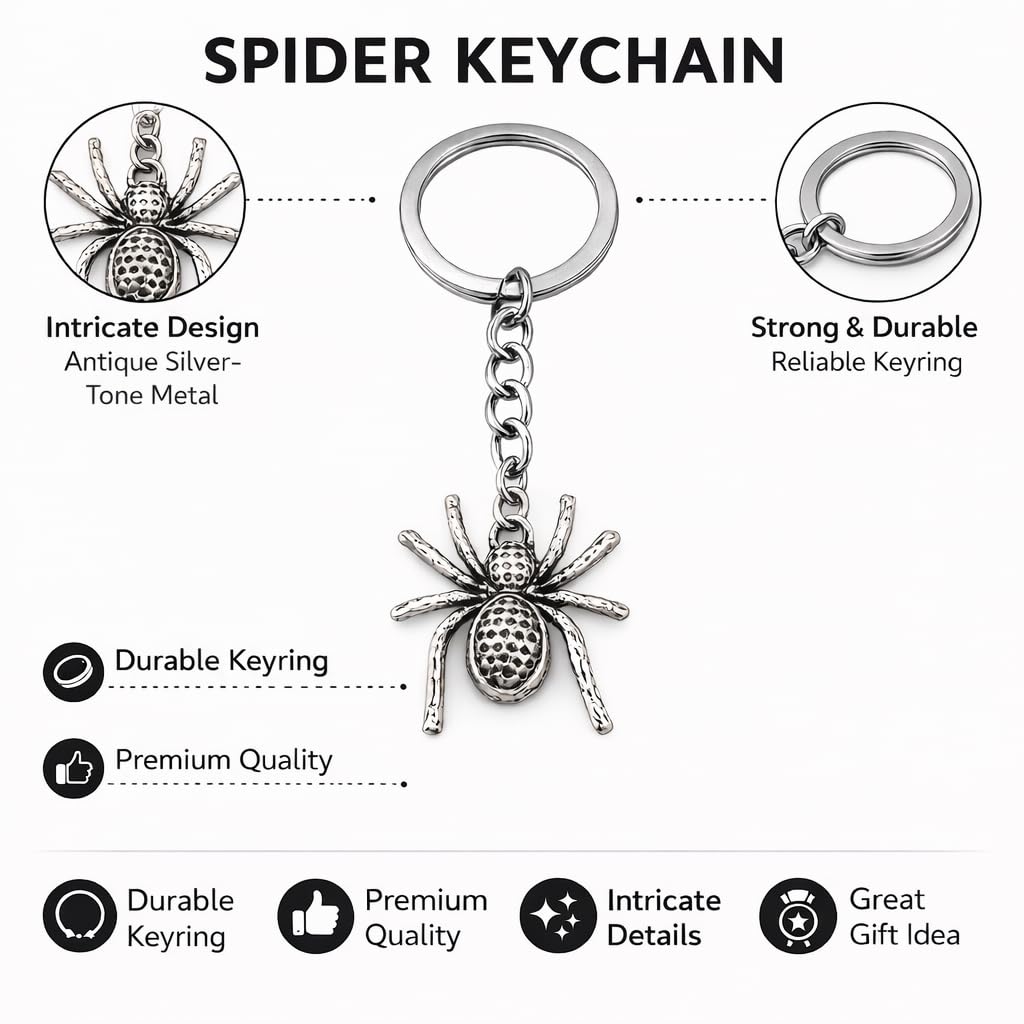 Spinne Edelstahl Schlüsselanhänger