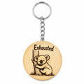 Promotech Lasergravierter Holz-Schlüsselanhänger Koala Exhausted