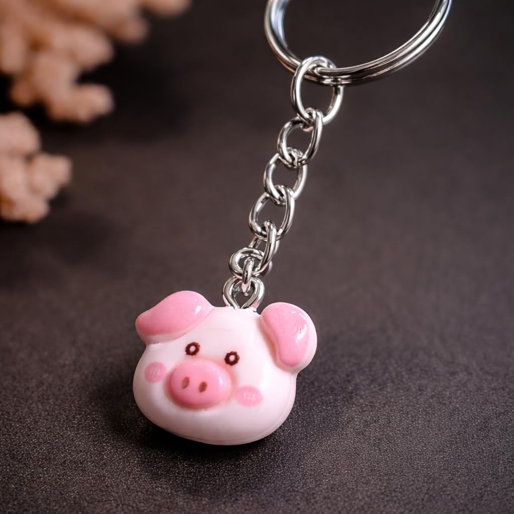 niedliches Mini-Schweinchen Edelstahl Schlüsselanhänger
