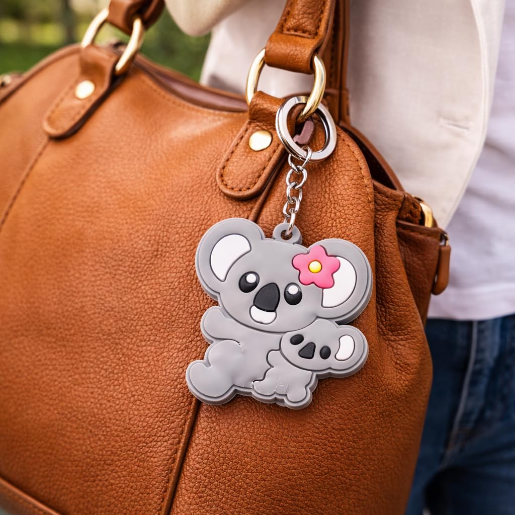Liebenswerter Koala-Mama und Baby Eine Umarmung in Miniaturform für Mädchen Gummi Schlüsselanhänger