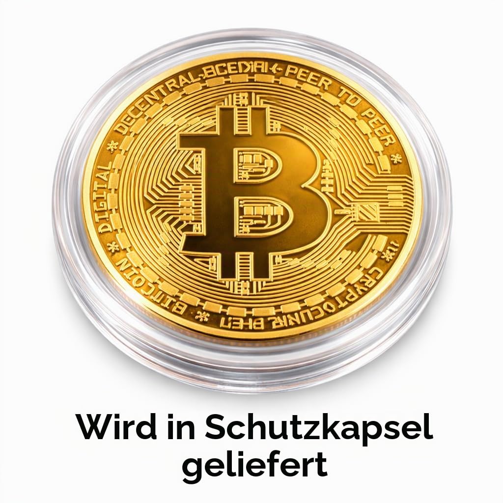 24K Vergoldete Bitcoin Münze