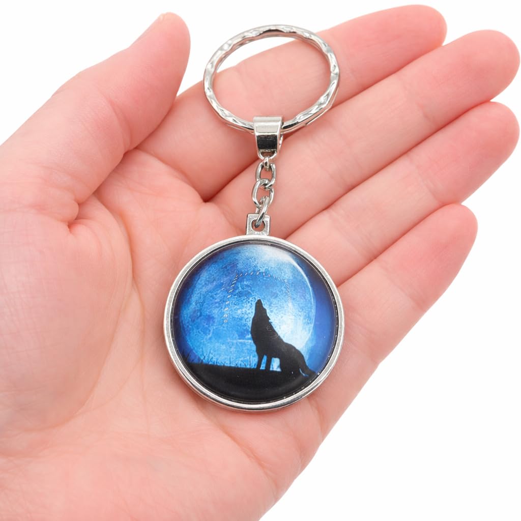 Heulender Wolf Harz Schlüsselanhänger
