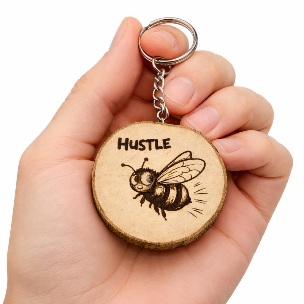 „Hustle“ Holz Schlüsselanhänger