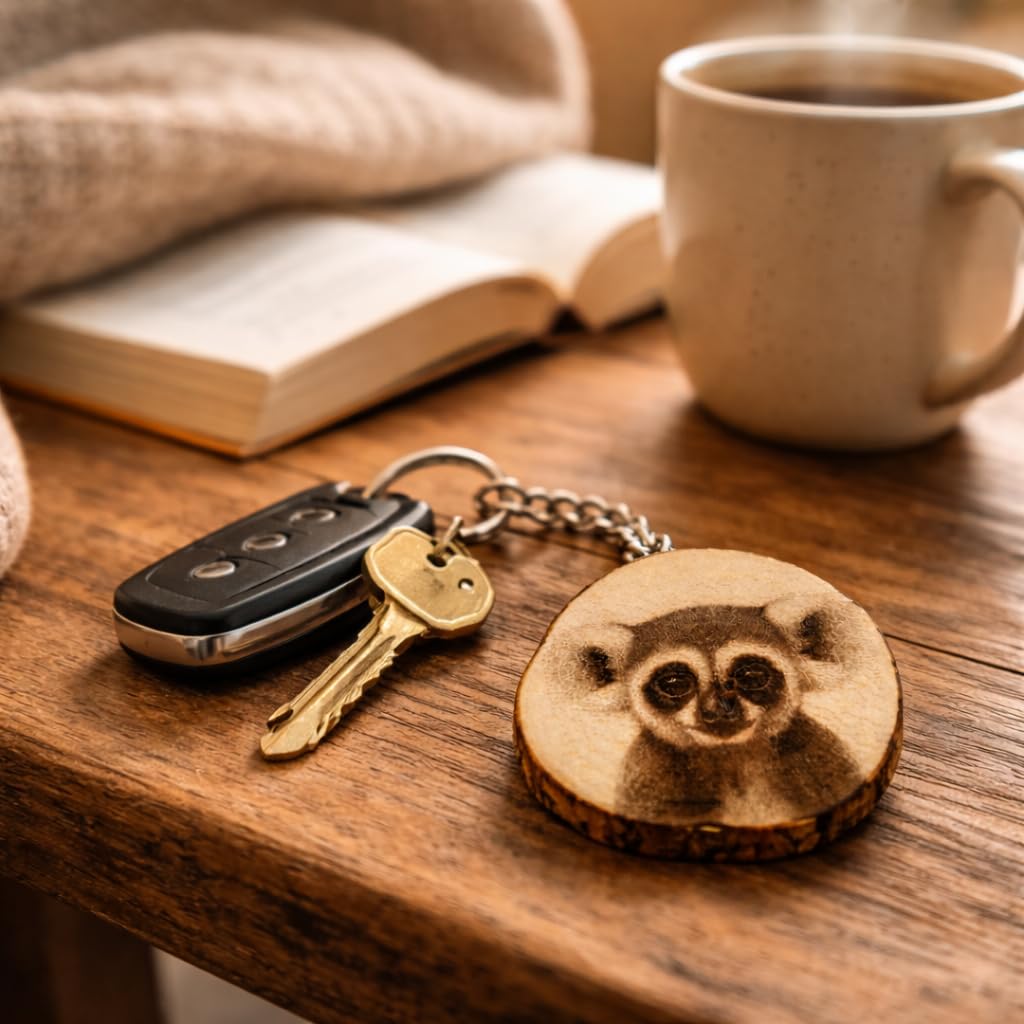 Loris Tier Primat Laser Engraved Wooden Keychain