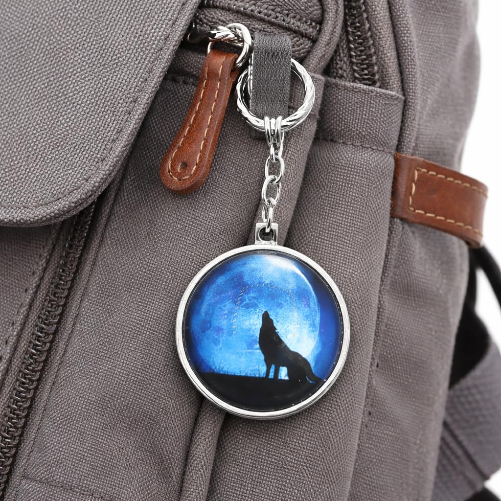Heulender Wolf Harz Schlüsselanhänger