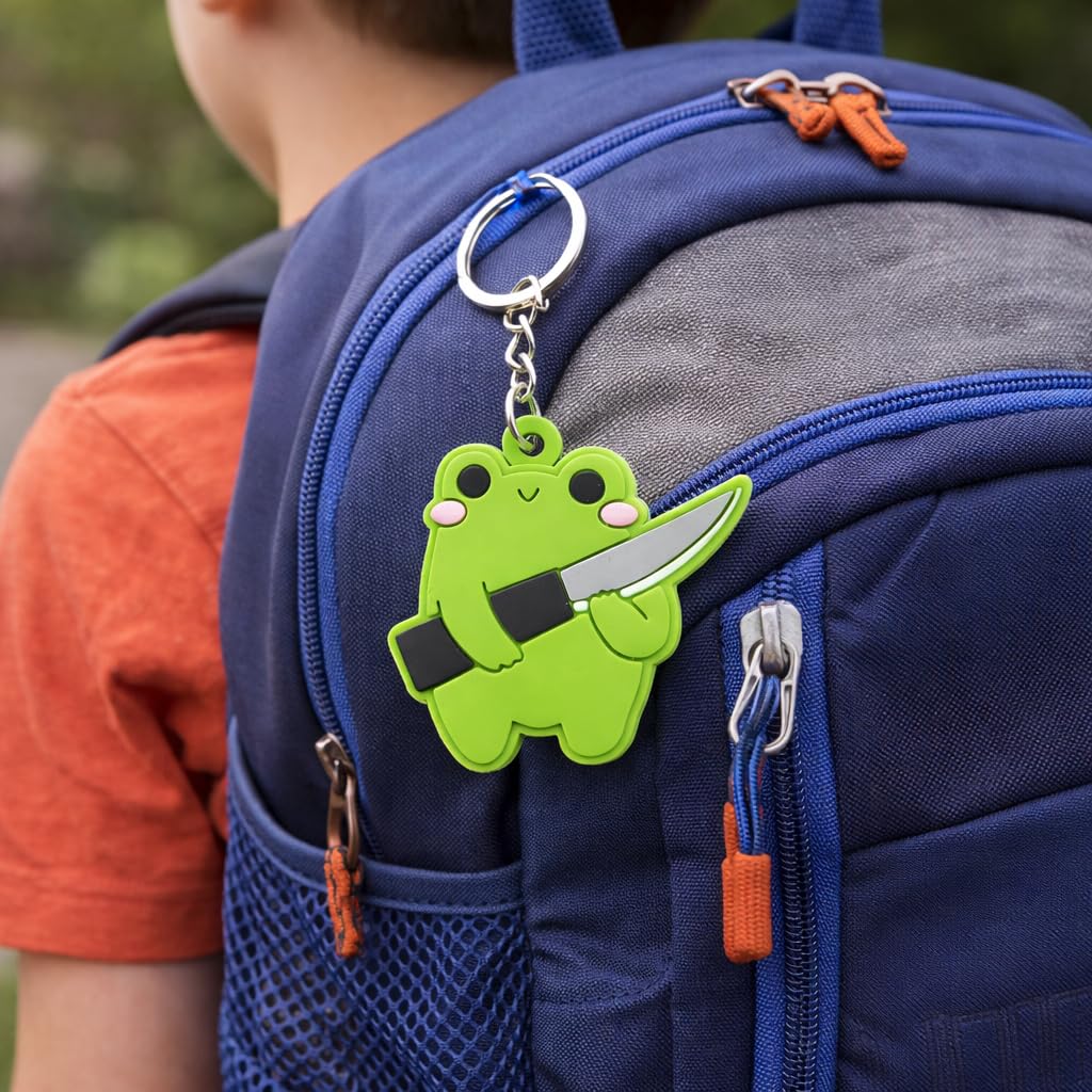 Boss Frosch Lustiger PVC Schlüsselanhänger