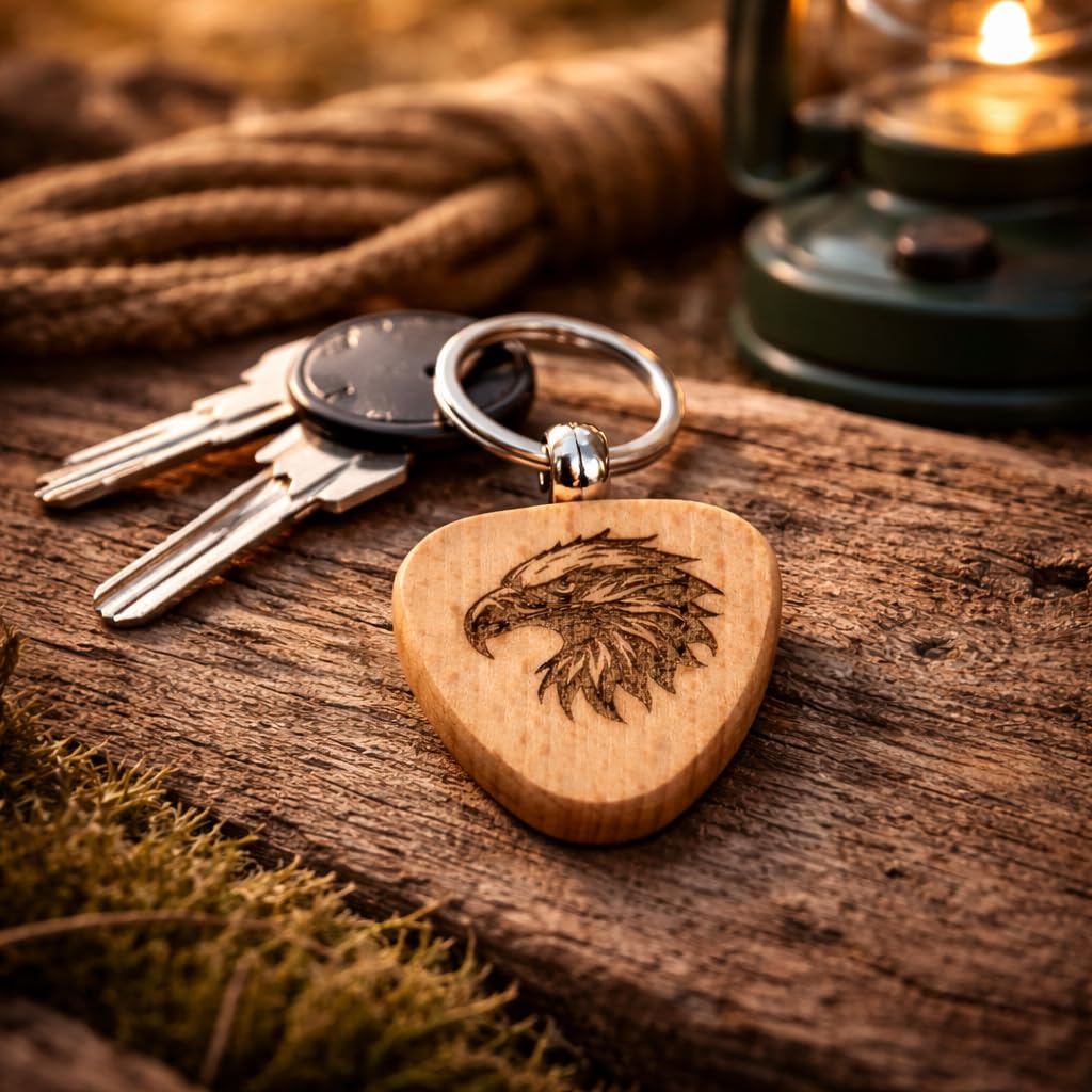 Holz Schluesselanhänger Adlerkopf