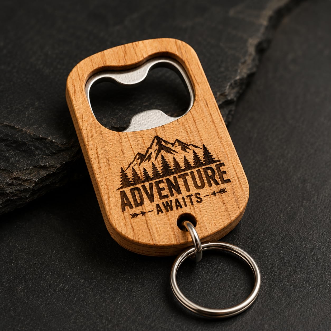 Holz Flaschenöffner Adventure Awaits