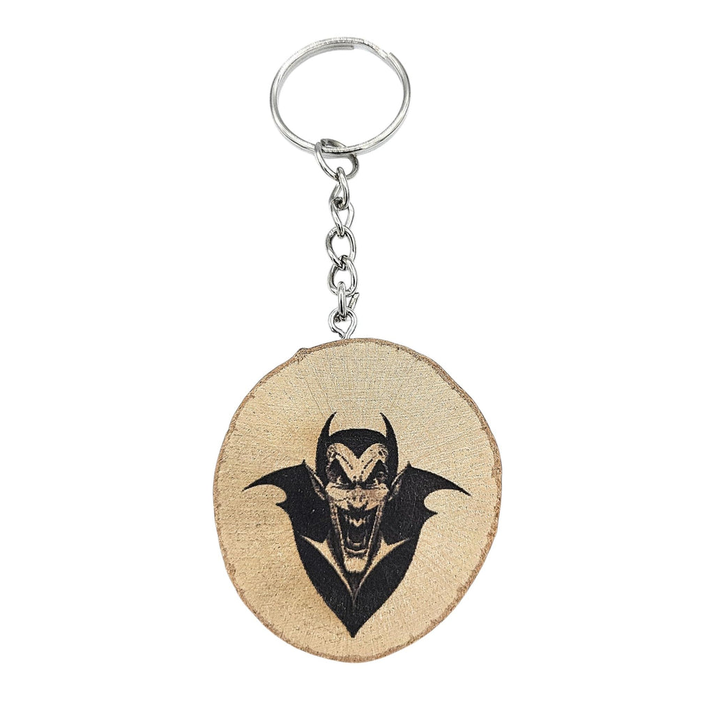 Portachiavi in legno inciso al laser Dracula Nosferatu Vampiro