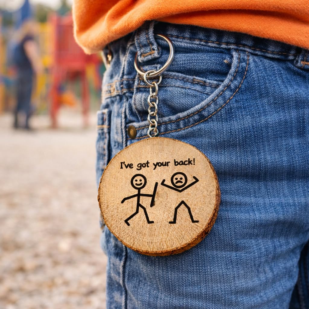 I've Got Your Back Lasergravierter Holz Schlüsselanhänger