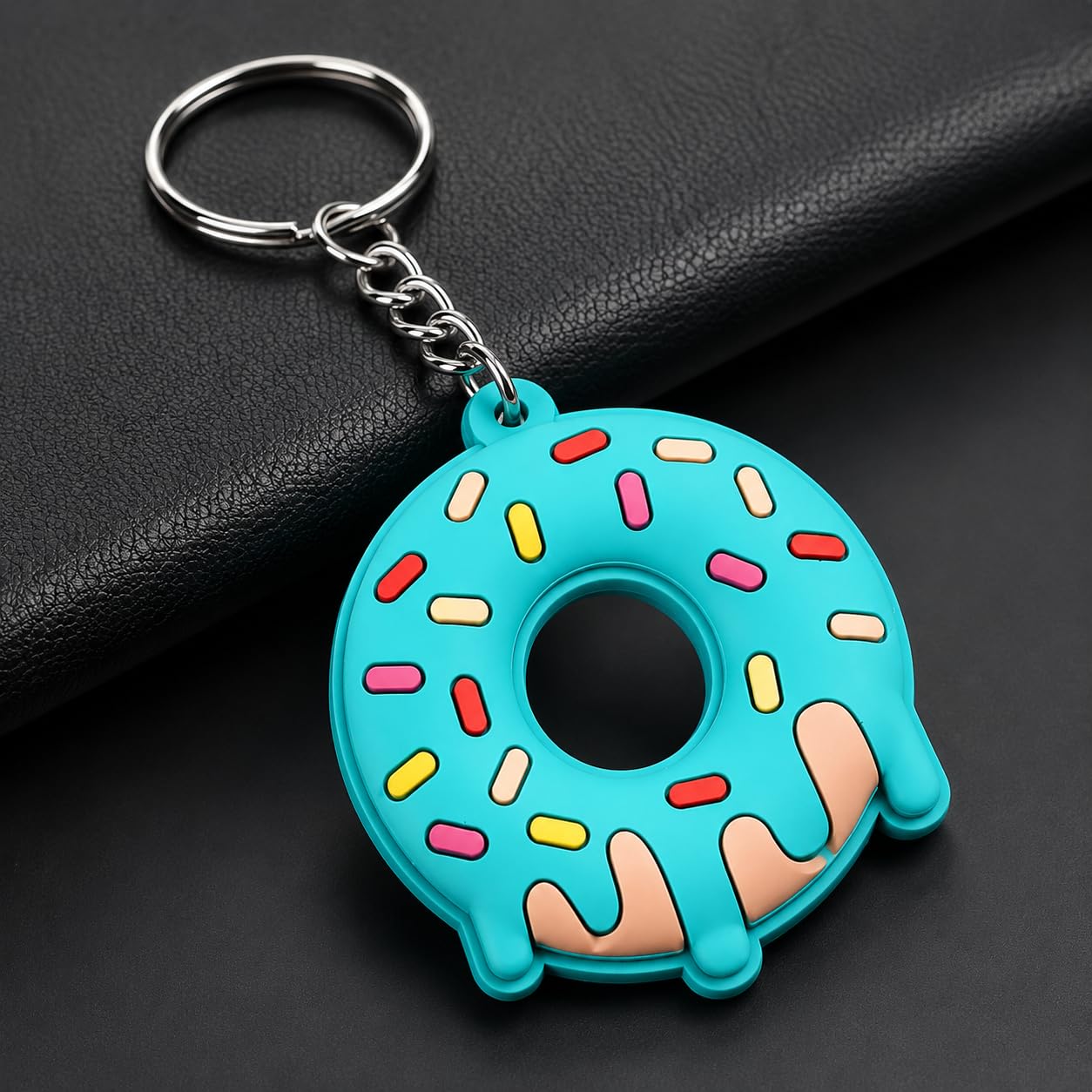Witziger Doughnut Das perfekte Geschenk für Naschkatzen jeden Alters │Geschenk│Erwachsene│Kinder Gummi Schlüsselanhänger