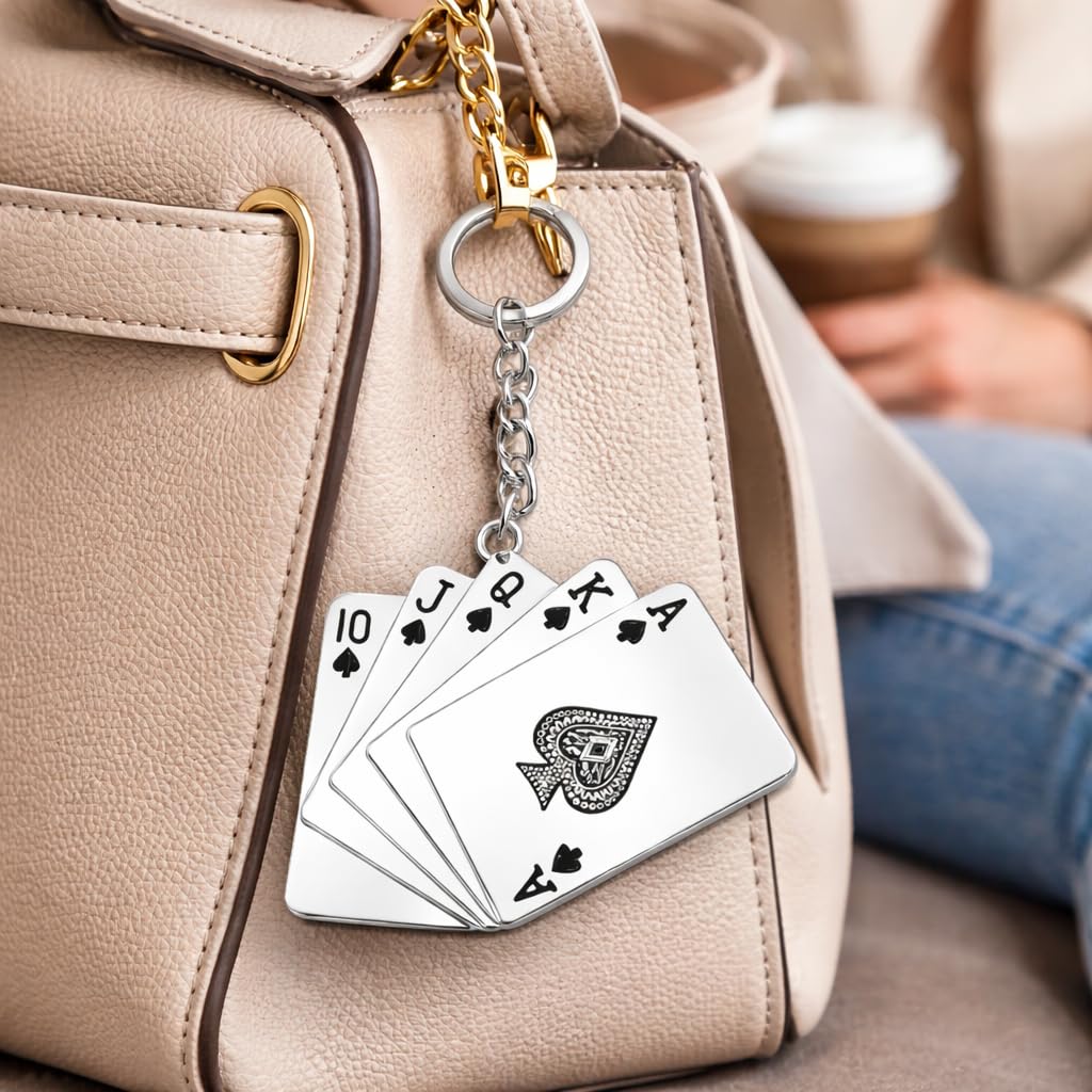 Pokerkarten-Design robustem Metall Schlüsselanhänger