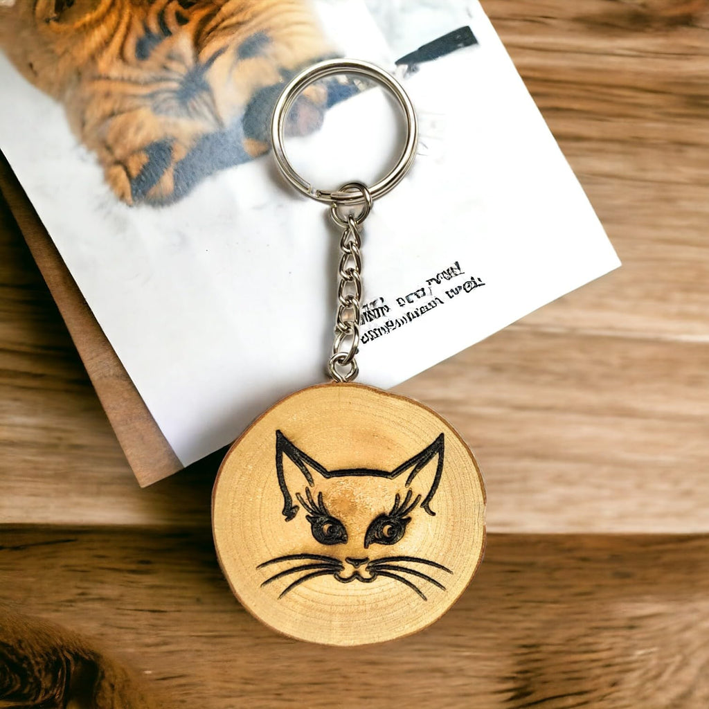 Mieze Katze Holz Schlüsselanhänger