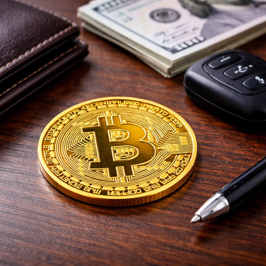 24K Vergoldete Bitcoin Münze