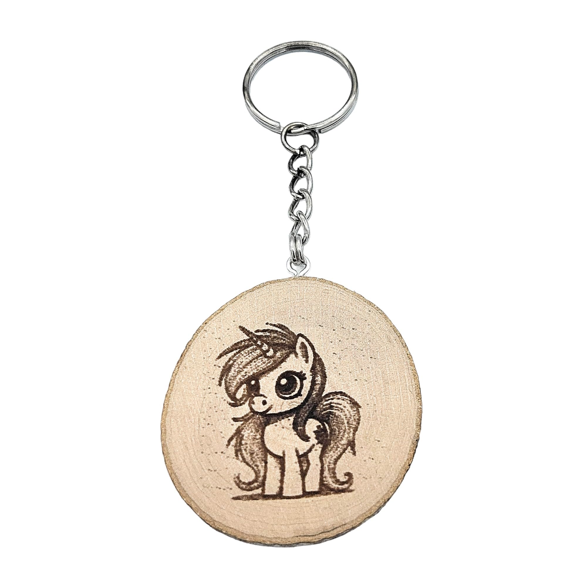Little Pony Majisches Einhorn Lasergravierter Holz Schlüsselanhänger