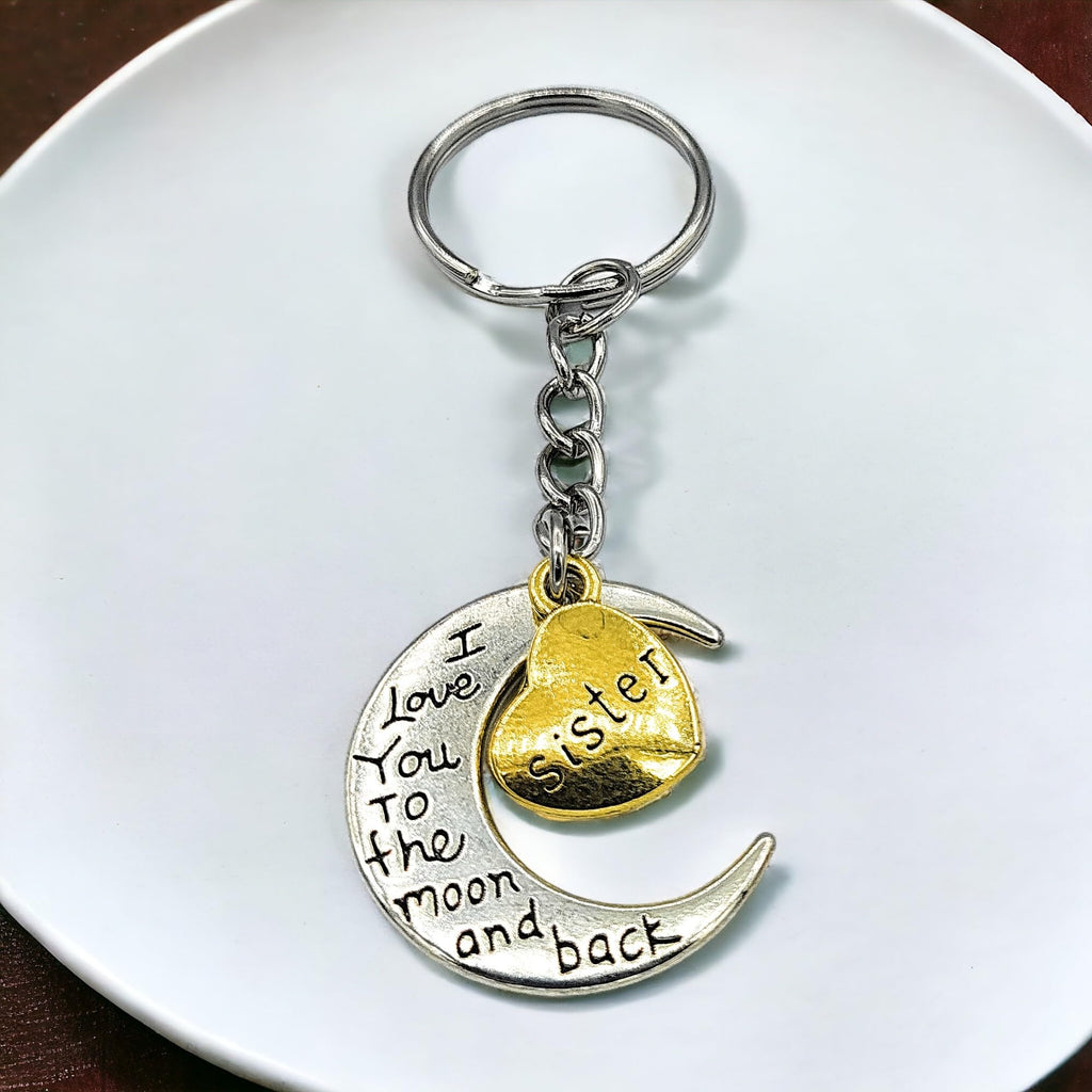 Metal 'Ich liebe Dich zum Mond und Zurück' Schlüsselanhänger