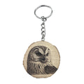 Schnee-Eule Greifvogel Lasergravierter Holz Schlüsselanhänger